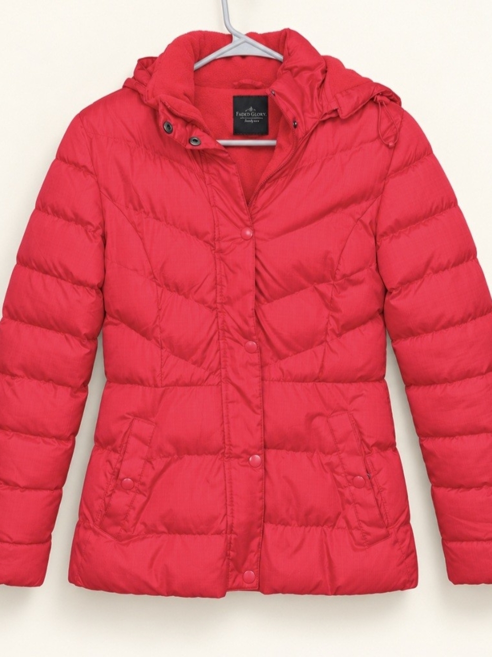 Faded glory red puffer jacket